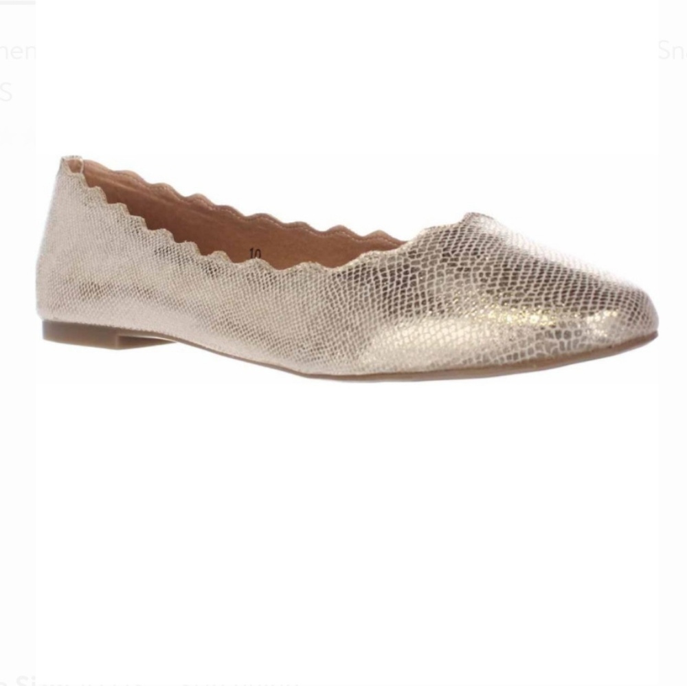 Athena Alexander Scallop Gold Ballet Flats